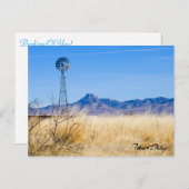 Landschap Foto Rustic Windmill Mountain Range Briefkaart (Voorkant / Achterkant)