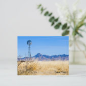 Landschap Foto Rustic Windmill Mountain Range Briefkaart (Staand voorkant)