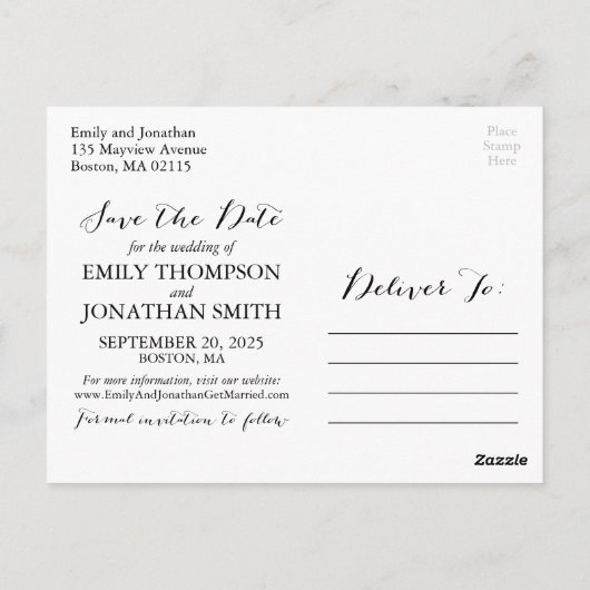 Landschap Foto Weddenschap Save the Date Briefkaar Briefkaart (Achterkant)