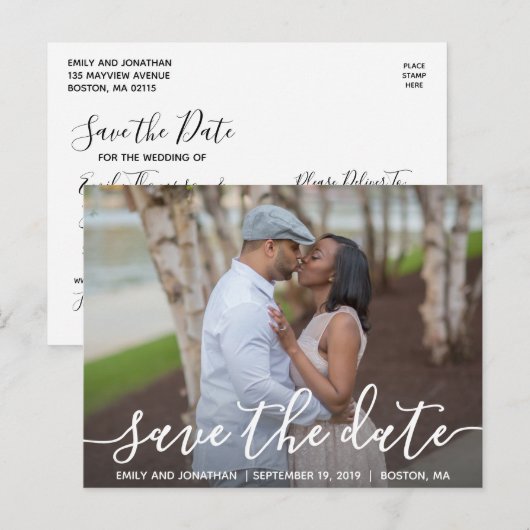 Landschap Foto Weddenschap Save the Date Briefkaar Briefkaart (Voorkant / Achterkant)