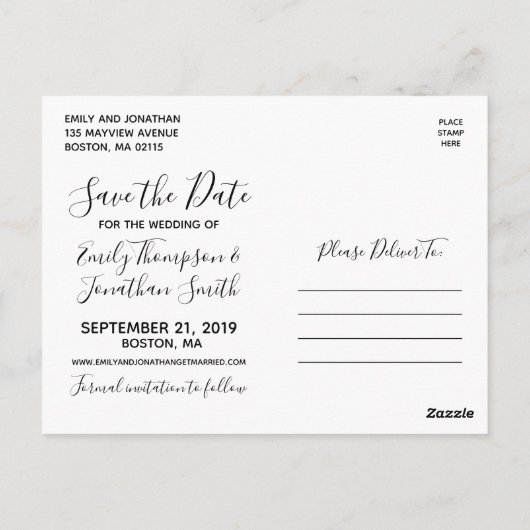 Landschap Foto Weddenschap Save the Date Briefkaar Briefkaart (Achterkant)