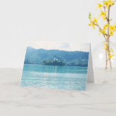 Landschap Fotografie Lake Mountain Blue Slovenië Kaart (Gele Bloem)