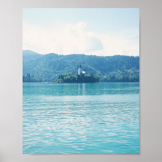 Landschap Fotografie Lake Mountain Blue Slovenië Poster (Voorkant)