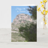 Landschap Fotografie op maat 75e verjaardag Kaart (Gele Bloem)