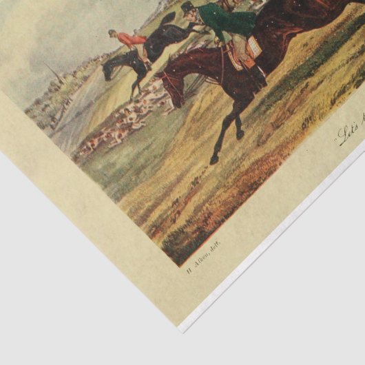 Landschap Fox Hunt Ephemera Decoupage Tissuepapier (Detail)