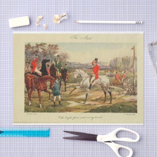 Landschap Fox Hunter Ephemera Decoupage Tissuepapier (Craft)