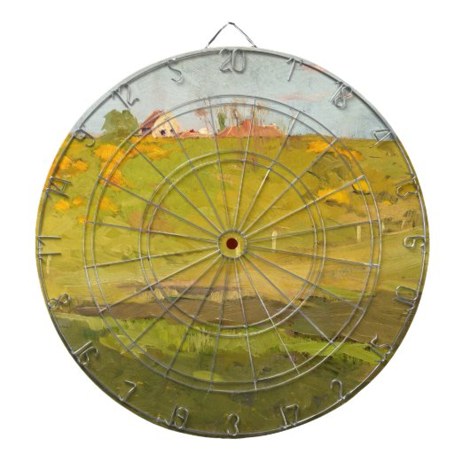 Landschap Frans (door Georg Pauli) Dartbord (Voorkant)