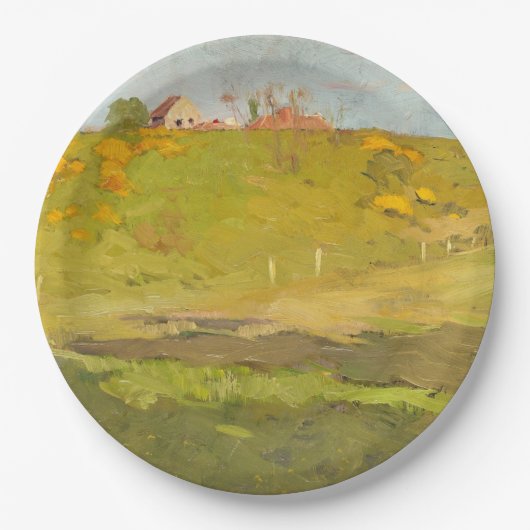 Landschap Frans (door Georg Pauli) Papieren Bordje (Voorkant)