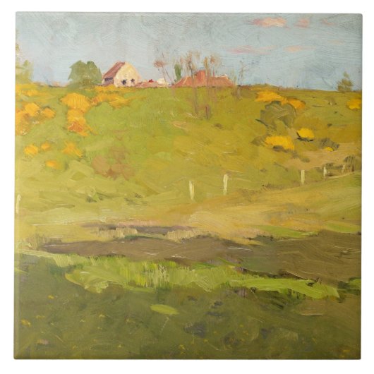 Landschap Frans (door Georg Pauli) Tegeltje (Voorkant)