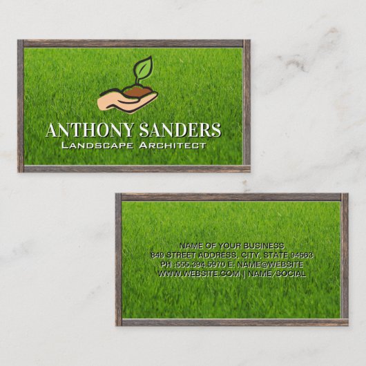 Landschap Garden Logo | Gras Visitekaartje (Voorkant / Achterkant)