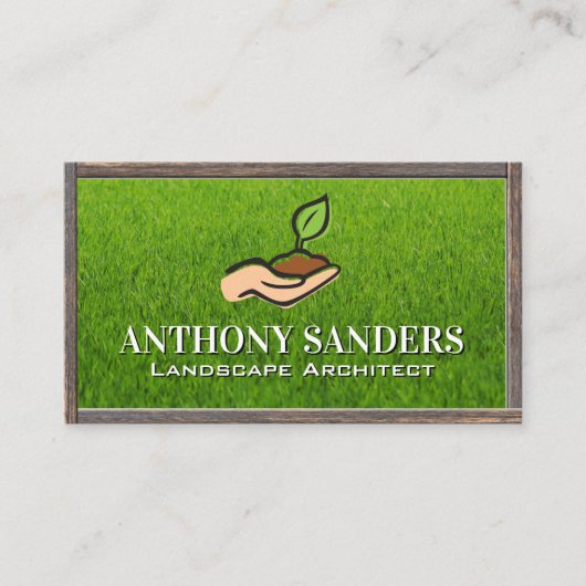 Landschap Garden Logo | Gras Visitekaartje (Voorkant)