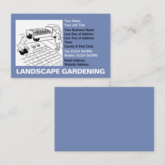 Landschap Gardening Cartoon Visitekaartje (Voorkant / Achterkant)