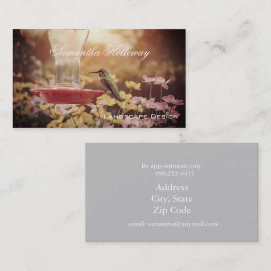 Landschap Gardening Hummingibrd Visitekaartjes (Voorkant / Achterkant)