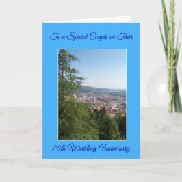 Landschap Gepersonaliseerd 70th Wedding Jubileum Kaart