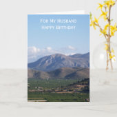 Landschap Gepersonaliseerde man Verjaardag Kaart (Gele Bloem)