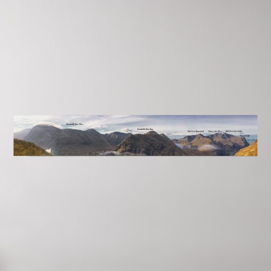 Landschap Glencoe Mountain Panorama Poster (Voorkant)