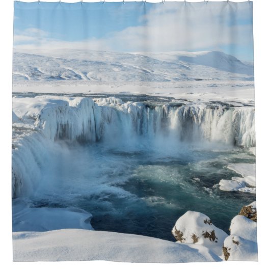 Landschap Godafoss Waterfall Douchegordijn (Voorkant)