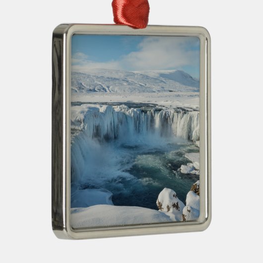 Landschap Godafoss Waterfall Metalen Ornament (Rechts)