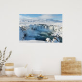Landschap Godafoss Waterfall Poster (Keuken)