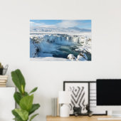 Landschap Godafoss Waterfall Poster (Thuiskantoor)