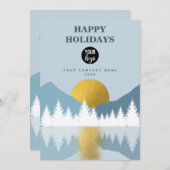 Landschap Golden Winter Prettige feestdagen Busine Feestdagenkaart (Voorkant / Achterkant)