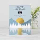 Landschap Golden Winter Prettige feestdagen Busine Feestdagenkaart (Staand voorkant)