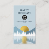 Landschap Golden Winter Prettige feestdagen Busine Visitekaartje (Voorkant)