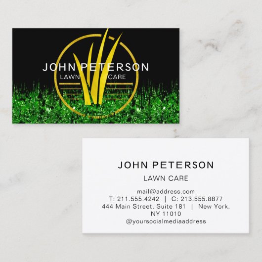 Landschap gras Logo goud gras grasland gras Visitekaartje (Voorkant / Achterkant)