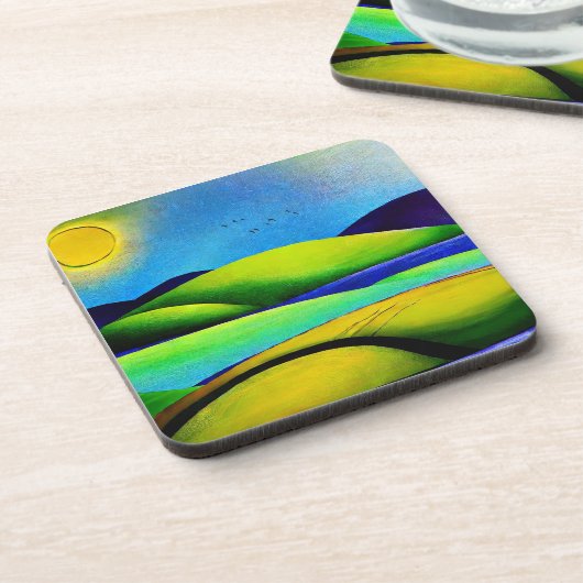 Landschap Green Hills Bier Onderzetter (Linkerzijde)