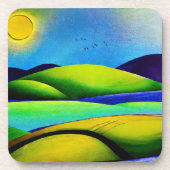 Landschap Green Hills Bier Onderzetter (Voorkant)