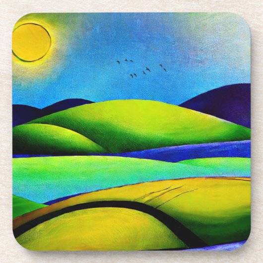 Landschap Green Hills Bier Onderzetter (Voorkant)