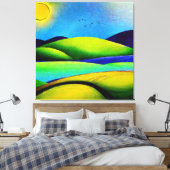 Landschap Green Hills Canvas Afdruk (Insitu (Slaapkamer))
