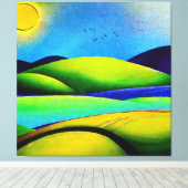 Landschap Green Hills Canvas Afdruk (Insitu (Houten vloer))