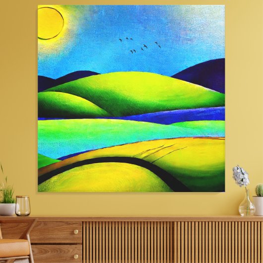 Landschap Green Hills Canvas Afdruk (Insitu (Woonkamer))