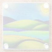 Landschap Green Hills Glazen Onderzetter (Achterkant)