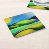 Landschap Green Hills Kartonnen Onderzetters (Schuin)