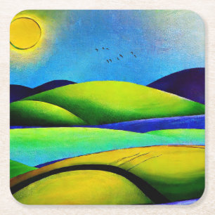 Landschap Green Hills Kartonnen Onderzetters