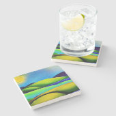 Landschap Green Hills Stenen Onderzetter (Zijkant)