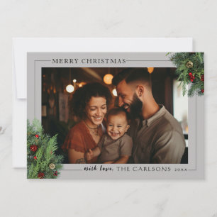 Landschap Grijs Vrolijk Kerstkaart