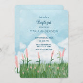 Landschap groen veld blauwe hemel gedoopt kaart (Voorkant / Achterkant)