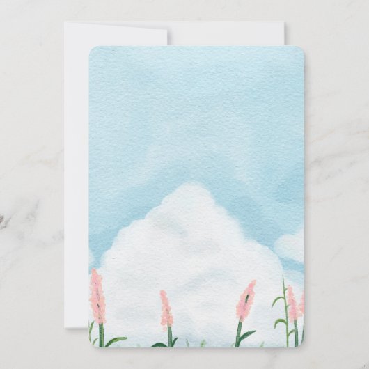 Landschap groen veld blauwe hemel gedoopt kaart (Achterkant)