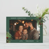 Landschap Groen Vrolijk Kerstkaart (Staand voorkant)