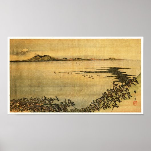 Landschap Hiroshige Poster (Voorkant)