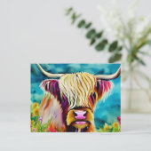 Landschap Hoogland Koe Briefkaart (Staand voorkant)