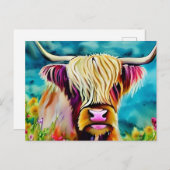 Landschap Hoogland Koe Briefkaart (Voorkant / Achterkant)