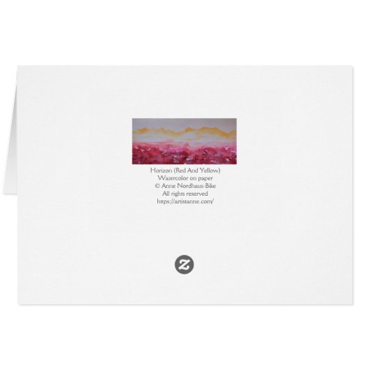 Landschap Horizon Red en Yellow Waterverf (Achterkant Horizontaal)