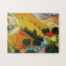Landschap House en Plowman Vincent Van Gogh Legpuzzel