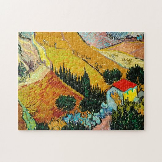 Landschap House en Plowman Vincent Van Gogh Legpuzzel (Horizontaal)