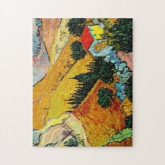 Landschap House en Plowman Vincent Van Gogh Legpuzzel (Verticaal)