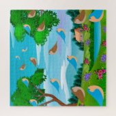 Landschap House Trees Birds Flowers Natuur, 10-jar Legpuzzel (Verticaal)
